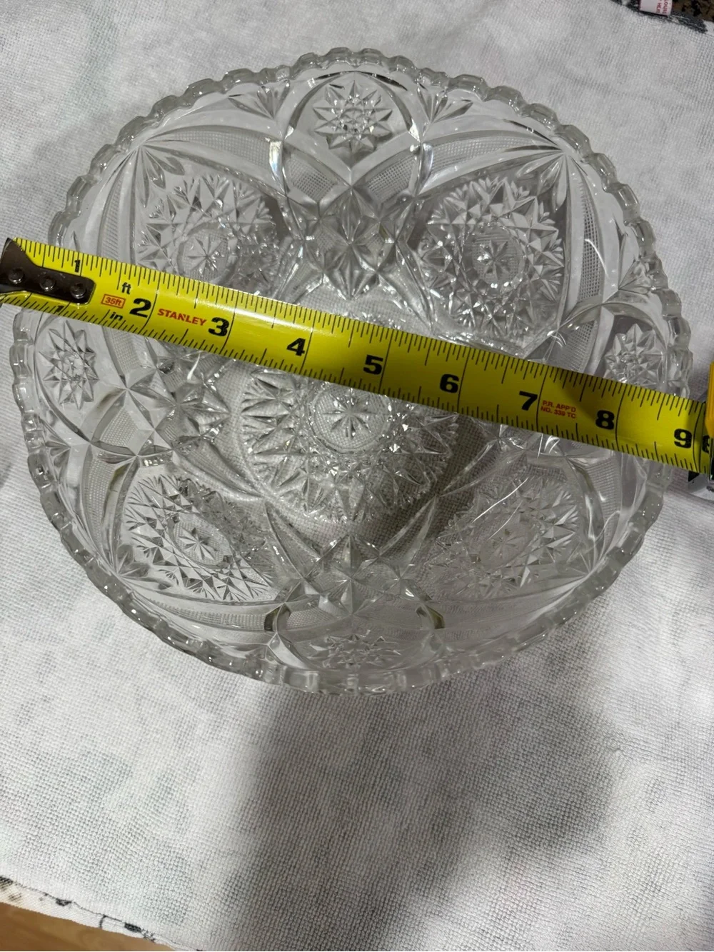 Cut Glass Decorative Bowl - Clear Pressed Glass